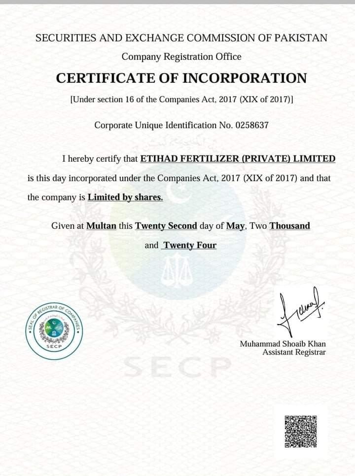 Company Certification